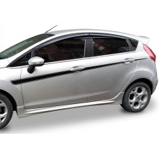 Бокові пороги DPT V-2 (HB, чорний глянець) для Ford Fiesta 2008-2017 рр