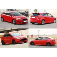 Бокові пороги DPT (SD, 2015-2017, чорний глянець) для Ford Focus III рр