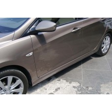 Боковые пороги DPT (черный глянец) для Hyundai Accent 2011-2017 гг