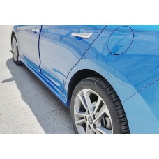 Бокові пороги DPT (чорний глянець) для Hyundai Elantra (AD) 2015-2020 рр