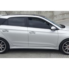 Боковые пороги DPT (2014-2018, черный глянец) для Hyundai I-20