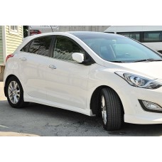 Бокові пороги DPT (чорний глянець) для Hyundai I-30 2012-2017 рр