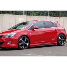Боковые пороги DPT V-2 (черный глянец) для Opel Astra J 2009-2015 гг