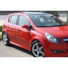 Бокові пороги DPT V-1 (чорний глянець) для Opel Corsa D 2007-2014 рр