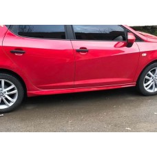 Бокові пороги DPT V-3 (чорний глянець) для Seat Ibiza 2010-2017 рр