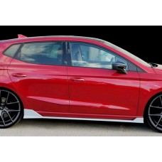 Бокові пороги DPT V-2 (чорний глянець) для Seat Ibiza 2017- рр