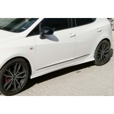 Бокові пороги DPT V-3 (чорний глянець) для Seat Ibiza 2017- рр