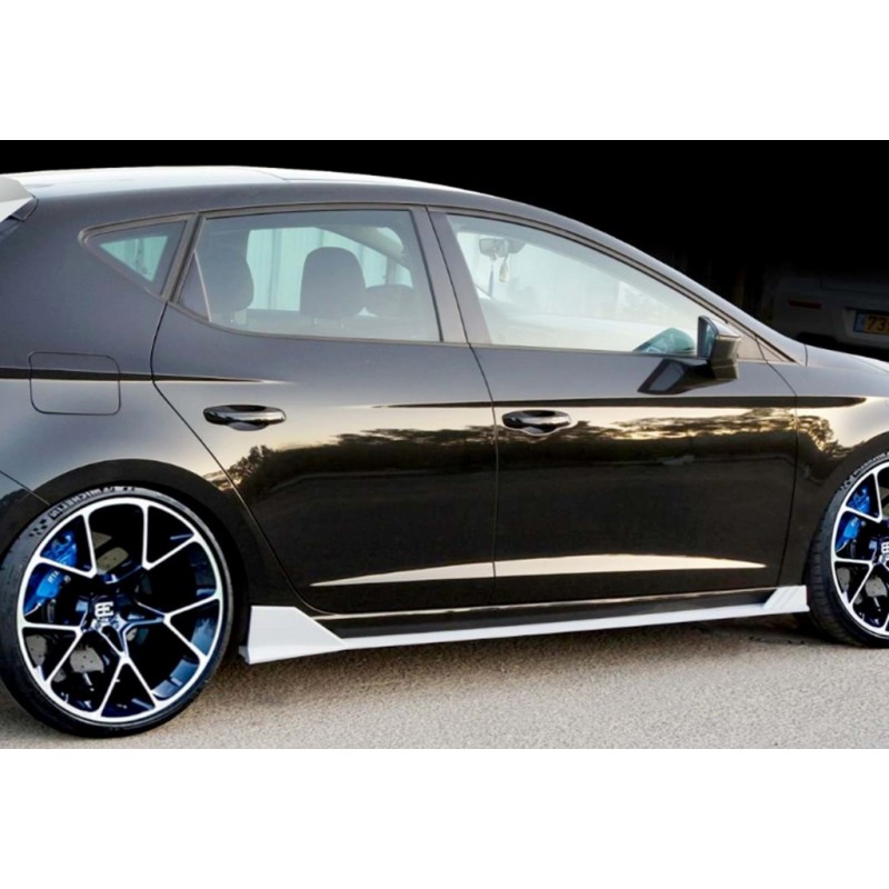 Бокові пороги DPT V-3 (2017-2020, чорний глянець) для Seat Leon рр
