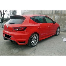 Боковые пороги DPT V-4 (черный глянец) для Seat Leon 2013-2020 гг