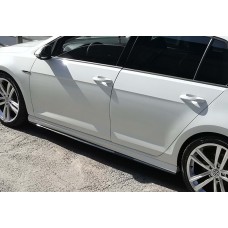 Боковые пороги DPT V-2 (черный глянец) для Volkswagen Golf 7/E-Golf