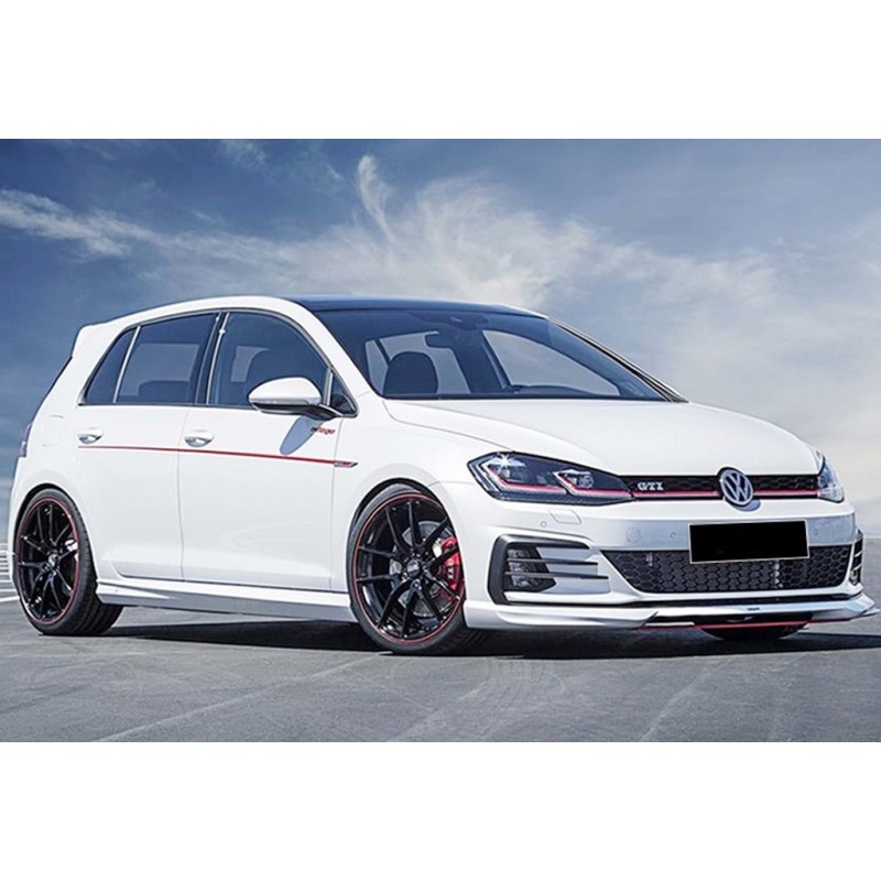 Боковые пороги DPT V-5 (черный глянец) для Volkswagen Golf 7/E-Golf