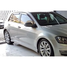 Боковые пороги DPT V-9 (черный глянец) для Volkswagen Golf 7/E-Golf