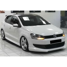 Боковые пороги DPT V-1 (черный глянец) для Volkswagen Polo 2010-2017 гг