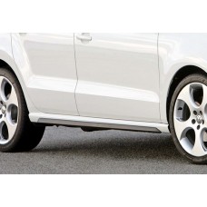 Боковые пороги DPT V-2 (черный глянец) для Volkswagen Polo 2010-2017 гг