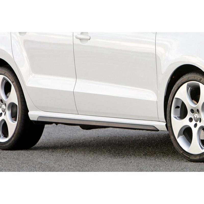 Бокові пороги DPT V-2 (чорний глянець) для Volkswagen Polo 2010-2017 рр