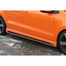 Боковые пороги DPT V-4 (под покраску) для Volkswagen Polo 2010-2017 гг