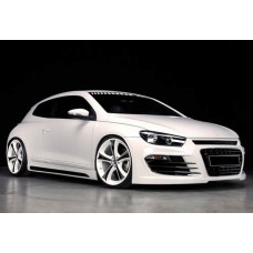 Боковые пороги DPT V-2 (черный глянец) для Volkswagen Scirocco