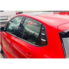 Накладки на задні вікна DPT (чорний глянець, 2шт) для Volkswagen Polo 2017- рр