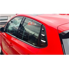 Накладки на задние окна DPT (черный глянец, 2шт) для Volkswagen Polo 2017- рр