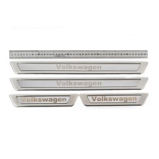 Универсальные накладки на пороги Volkswagen V-1 (4 шт., нерж) для Тюнинг Volkswagen