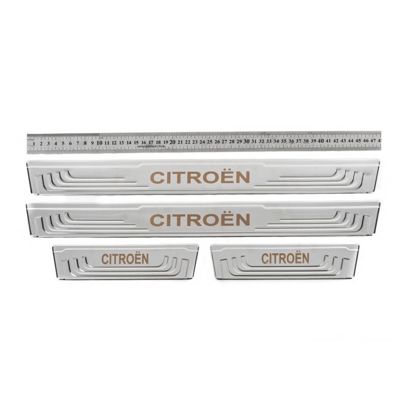 Универсальные накладки на пороги Citroen V-2 (4 шт., нерж) для Тюнинг Citroen