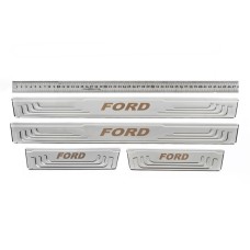 Універсальні накладки на пороги Ford V-2 (4 шт., нерж) для Тюнінг Ford