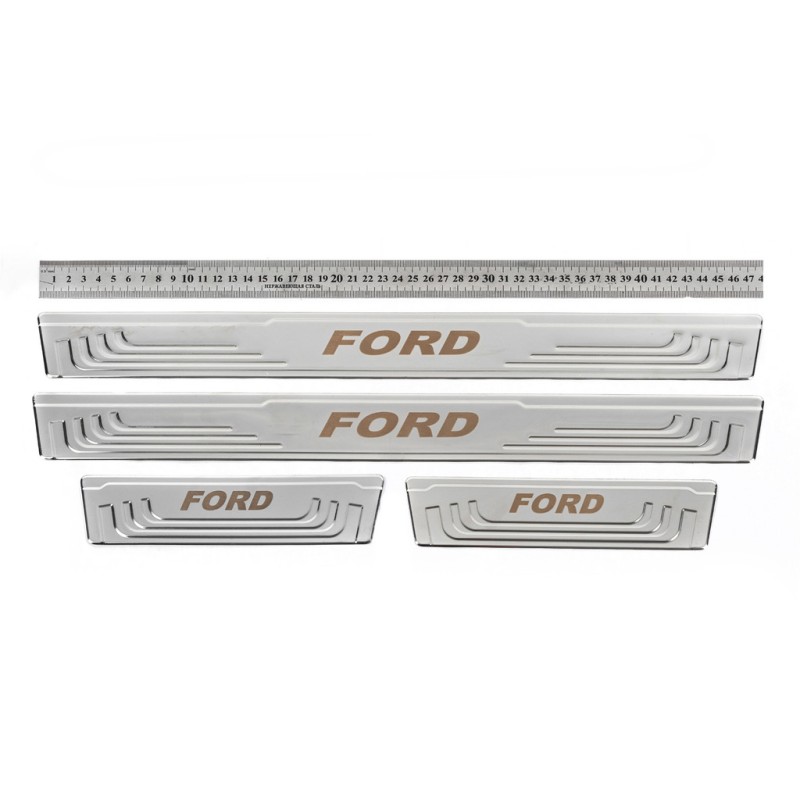 Універсальні накладки на пороги Ford V-2 (4 шт., нерж) для Тюнінг Ford