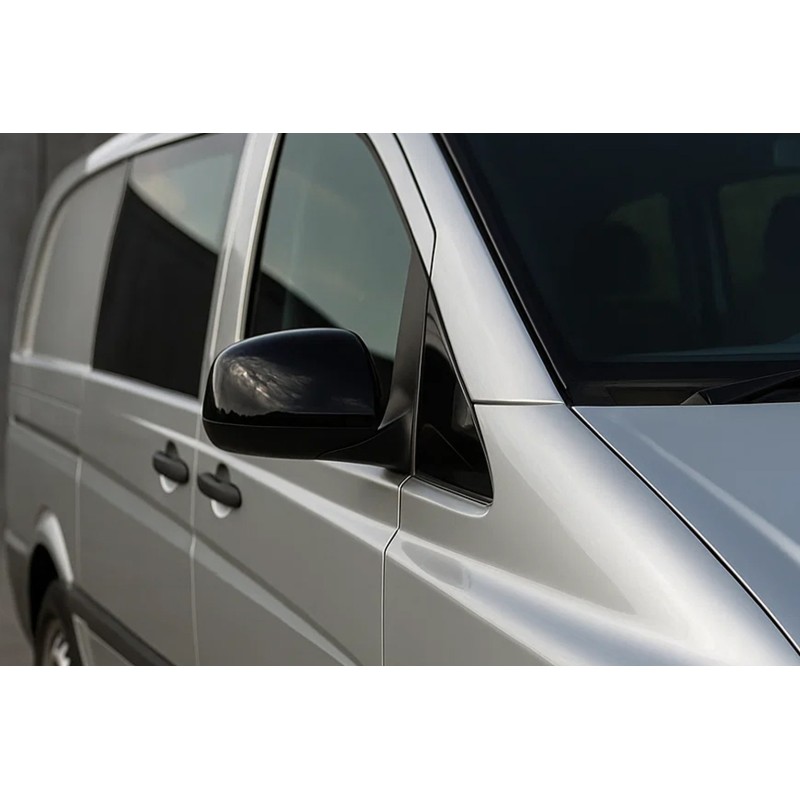 Накладки на Зеркала Черные (2004-2010, Нержавейка) для Mercedes Vito W639
