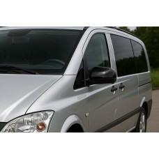 Накладки на дзеркала Чорні (2010-2014, нерж.) для Mercedes Vito W639 рр