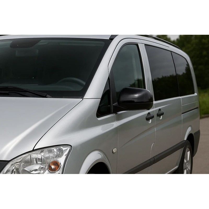 Накладки на дзеркала Чорні (2010-2014, нерж.) для Mercedes Vito W639 рр