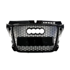 Передняя Решетка RS-Style (2008-2012, черная с хромом) для Ауди A3
