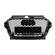 Передня решітка RS-style з написом Quattro (2012-2016, чорна) для Ауди A3 рр