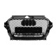 Передняя решетка RS-Style с надписью Quattro (2012-2016, черная) для Ауди A3