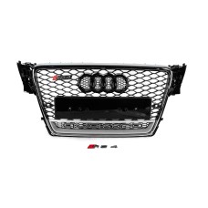 Передня решітка з написом Quattro RS-style (2007-2011, чорна) для Ауди A4 B8 рр