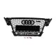Передняя решетка с надписью Quattro RS-style (2007-2011, черная) для Ауди A4 B8