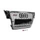 Передняя решетка с надписью Quattro RS-style (2007-2011, черная) для Ауди A4 B8