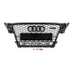 Передняя решетка с надписью Quattro RS-style (2007-2011, черная) для Ауди A4 B8