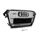 Передняя черная решетка RS-style с надписью Quattro (2012-2015) для Ауди A4 B8