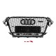 Передняя черная решетка RS-style с надписью Quattro (2012-2015) для Ауди A4 B8
