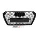 Передняя решетка RS-Style с надписью Quattro (2016-2019, черная) для Ауди A4 B9