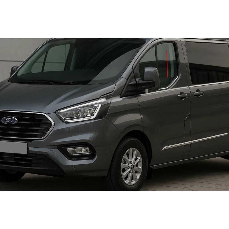Окантовка окон (2 шт, нержавейка) для Ford Custom 2023- гг