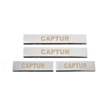 Накладки на пороги Carmos (4 шт, нерж) для Renault Captur 2013-2019 рр