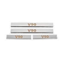 Накладки на пороги Carmos (4 шт, нерж) для Volvo S90/V90 2016- рр