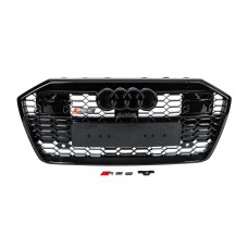 Передняя решетка RS-Style (с ACC, черная) для Ауди A6 C8 2018- гг