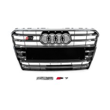 Передня решітка S-Style (2010-2014, чорна з хромом) для Ауди A7 рр