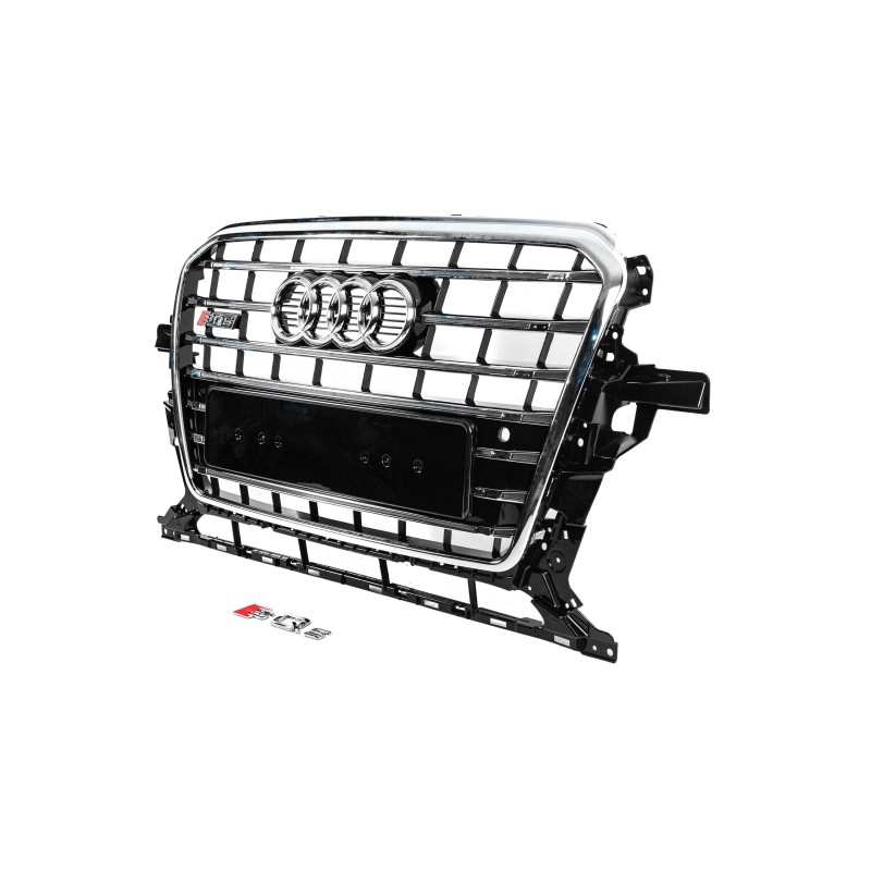 Передняя решетка радиатора SQ-Style (2012-2017, черная) для Ауди Q5 Передняя решетка радиатора SQ-Style (2012-2017, черная) для Ауди Q5