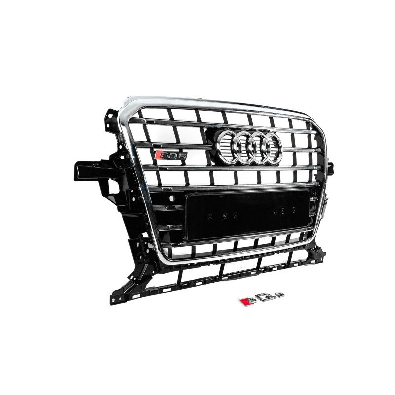 Передняя решетка радиатора SQ-Style (2012-2017, черная) для Ауди Q5 Передняя решетка радиатора SQ-Style (2012-2017, черная) для Ауди Q5