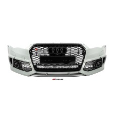 Передний бампер с черной решеткой RS6-Style (2014–2017) для Ауди A6 C7 2011-2017 гг