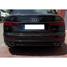 Задний диффузор с насадками S-Style (для S/S-Line) для Ауди A6 C8 2018- гг