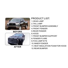 Комплект рестайлінгу апгрейда 2024 рік (комплект) для Toyota Tundra 2007-2021 рр